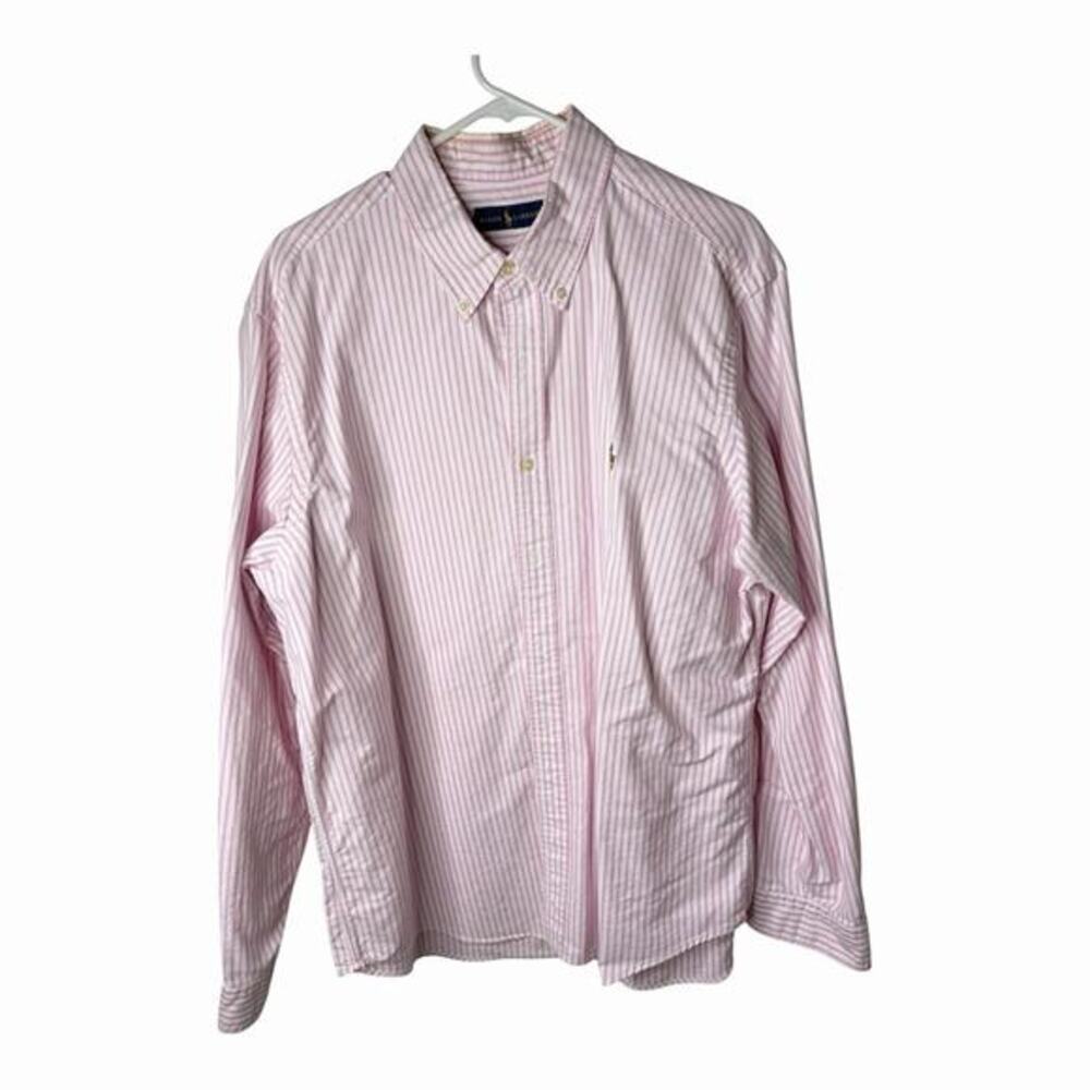Polo Ralph Lauren Stripe Pink Button Down Shirt Mens XXL